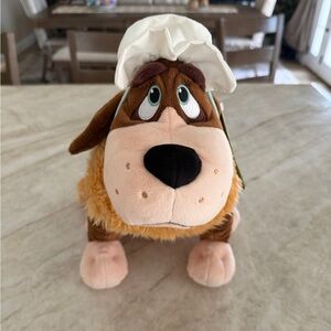 Disney Store Peter Pan 13" Plush NANA Brown Dog Stuffed Animal With Bonnet j314